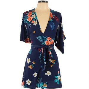 Express Blue Floral Romper - Large